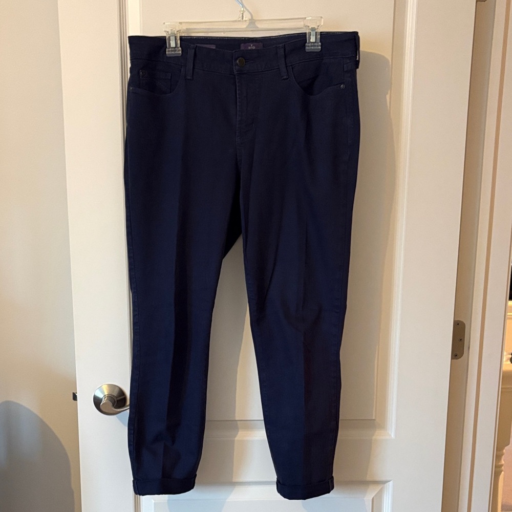 NYDJ Navy cuffed Ankle-Length Stretch Jeans